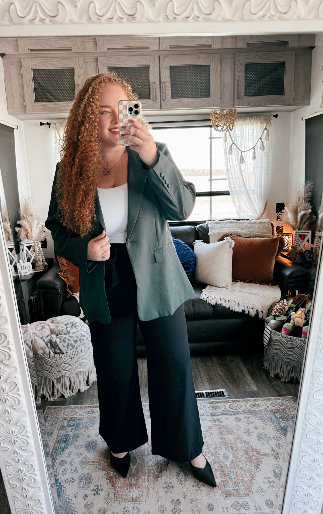 The perfect look for the office🤍office outfit | office style | office look | amazon office outfit | amazon office style | amazon office must haves | work wear | amazon work wear | work wear style | amazon work wear style | blazer | amazon blazer | amazon green blazer  | amazon bodysuit | amazon white bodysuit | dress pants | work pants | black pants | black dress pants | Amazon dress pants | Amazon work pants | heels | amazon heels | amazon finds | amazon fashion | amazon outfit | amazon look | fall office look | fall office wear | fall looks for the office 

#LTKMidsize #LTKStyleTip #LTKWorkwear