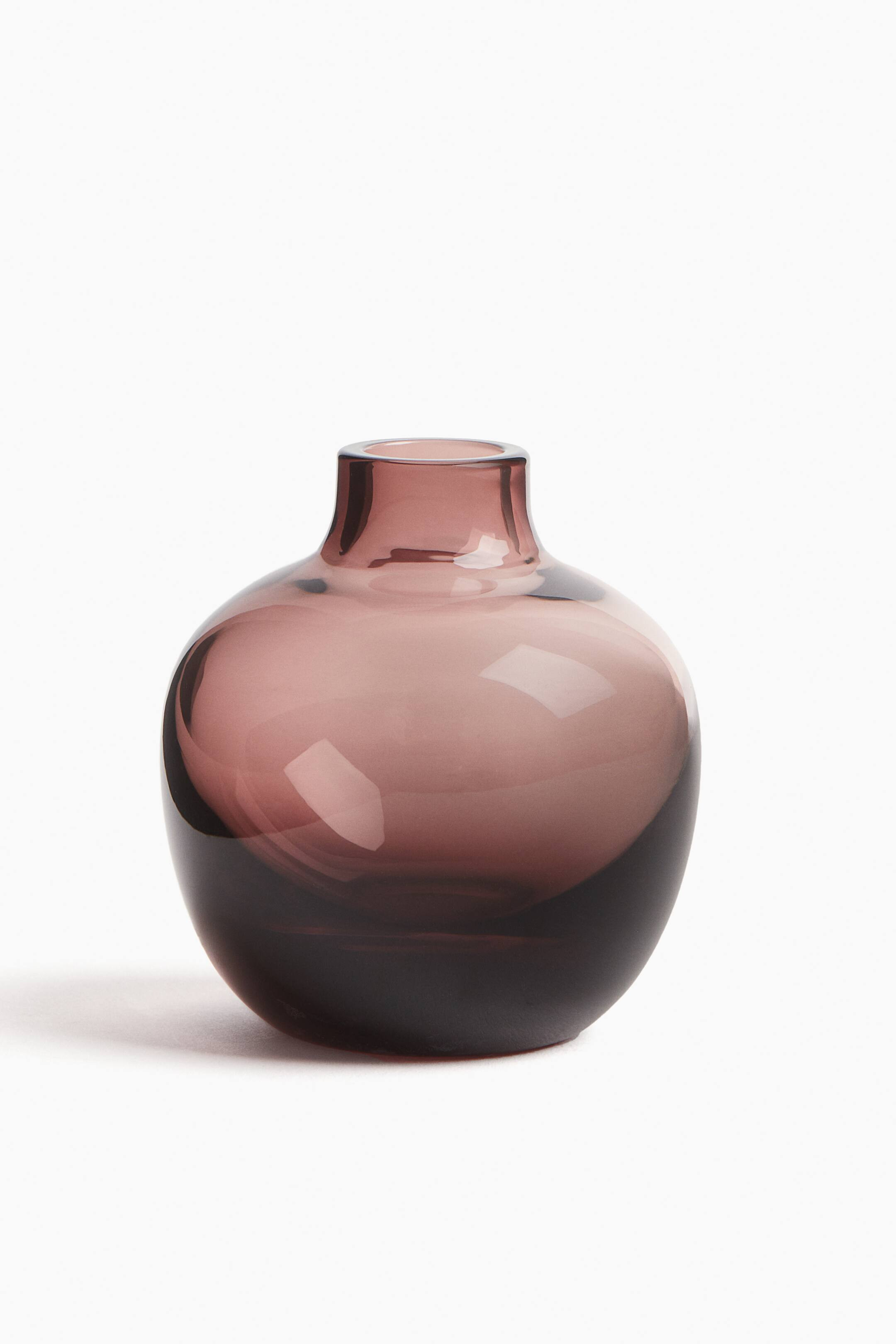 Small glass vase - Dark brown - Home All | H&M GB | H&M (UK, MY, IN, SG, PH, TW, HK)
