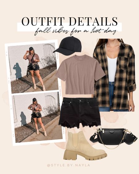 Summer to fall transition outfit - neutral tee (M), the comfiest denim shorts (L), plaid flannel shirt (M), chunky lug sole boots

Fall transition outfits, midsize fashion 


#LTKSeasonal #LTKstyletip #LTKmidsize