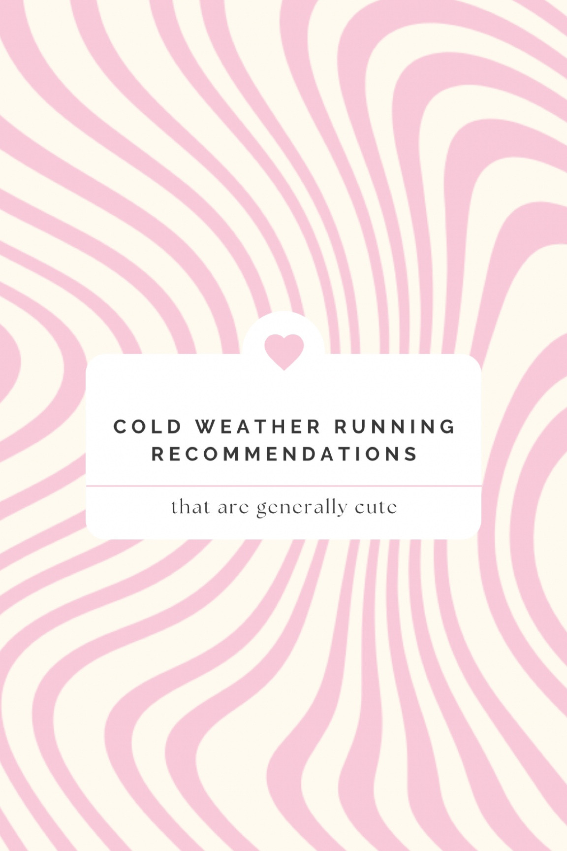Cold weather running recommendations!