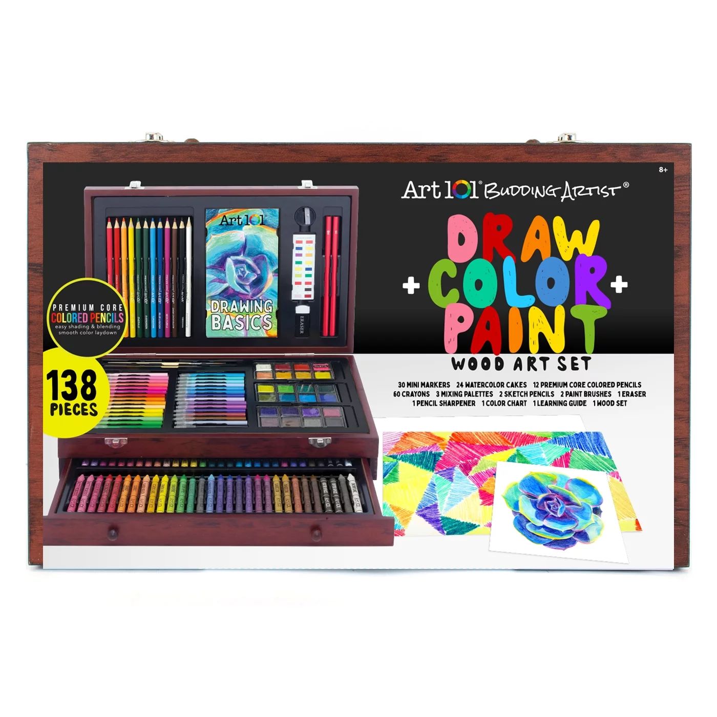 Art 101 Budding Artist Kit, Coloring Set, 138 Pieces, for Child and Adult - Walmart.com | Walmart (US)