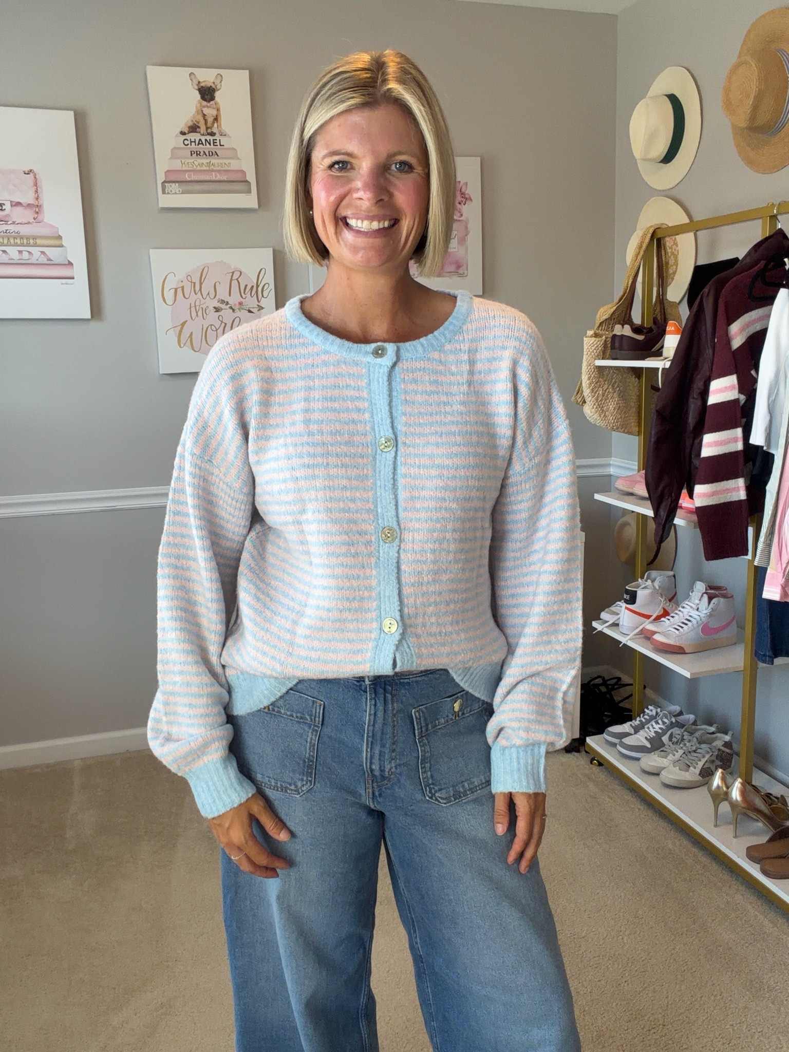 Amazon oversized cardigan stripped sweater TTs

#LTKMidsize #LTKOver40 #LTKootd
