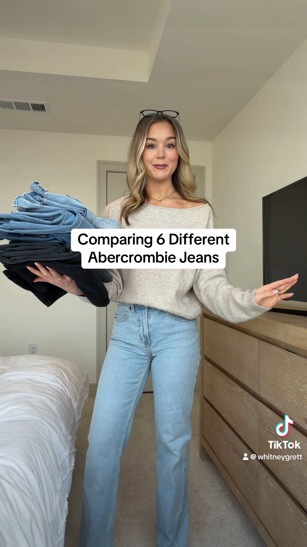 #abercrombiepartner try on comparison of different @abercrombie jeans & how I style for the office 🩵 

#LTKWorkwear