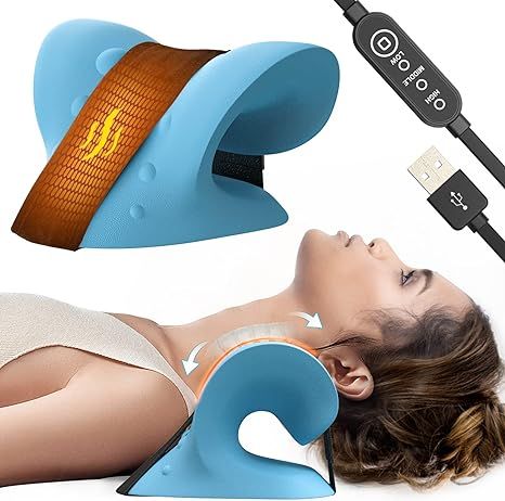 Fast Heated Neck Stretcher for Pain Relief, Neck Cloud Cervical Traction Device with Graphene Hea... | Amazon (US)