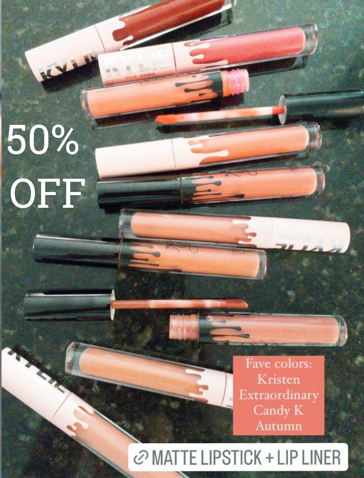 These are my obsession!! I think I have every shade that ulta sells
50% off Kylie lip kits
Beauty deal
Beauty steal
Kardashian
Jenner
Makeup
Lipstick
Matte lipstick
Lip liner
Neutral lipstick 

#LTKSaleAlert #LTKgrwm