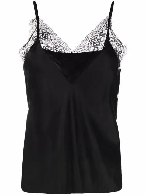 floral-lace silk cami top | Farfetch (RoW)