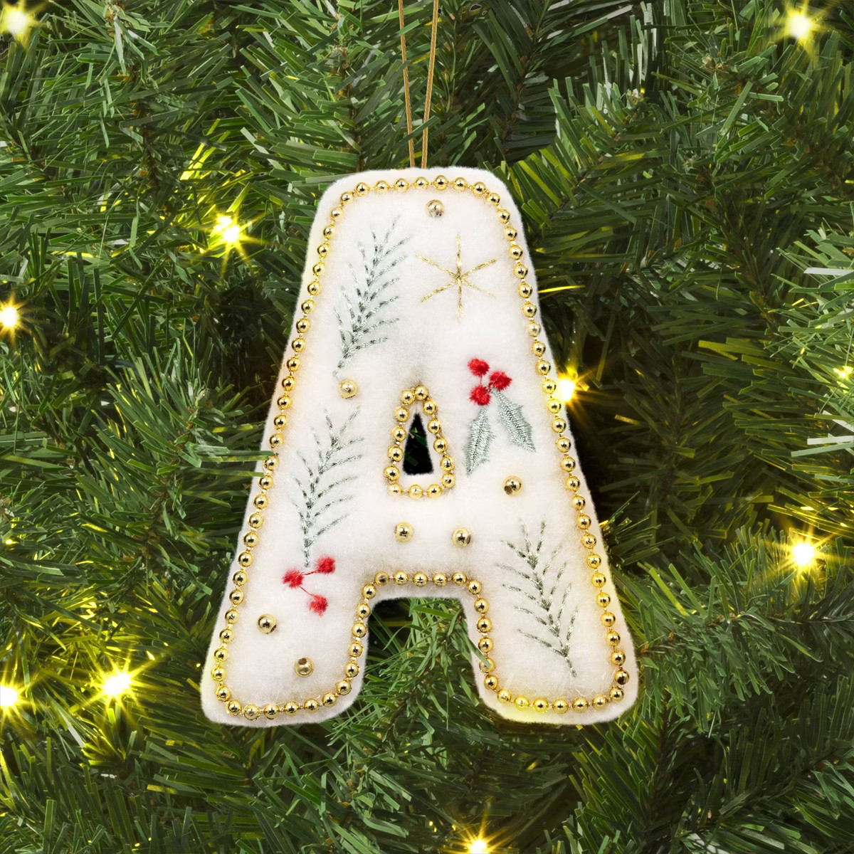 Fabric Beaded Letter I Christmas Tree Ornament - Wondershop™ | Target