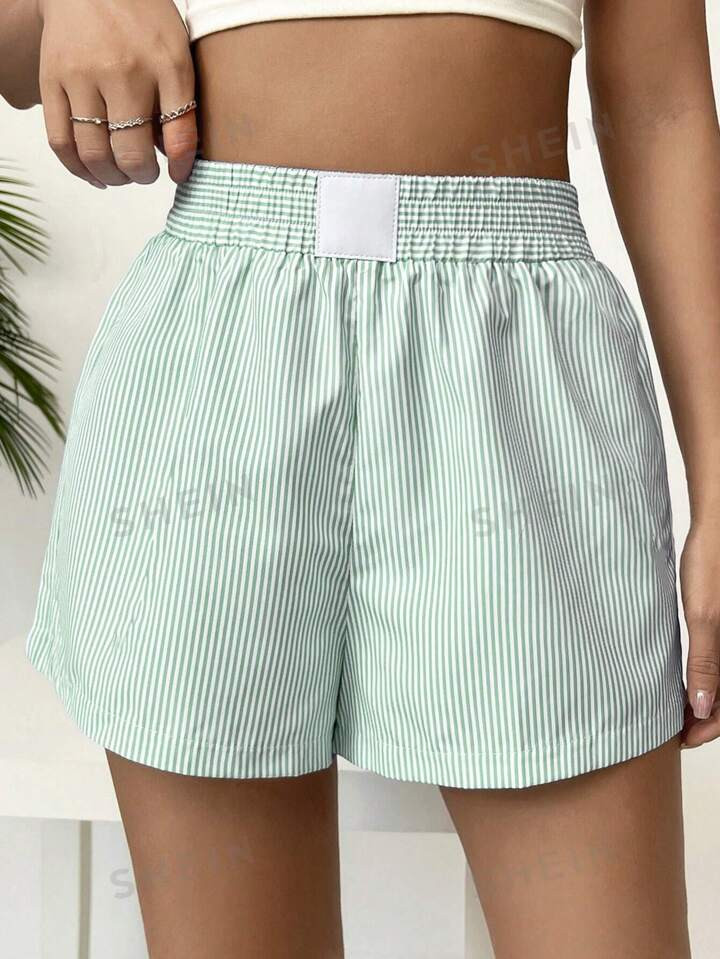 SHEIN EZwear Summer Casual Loose Striped Shorts | SHEIN