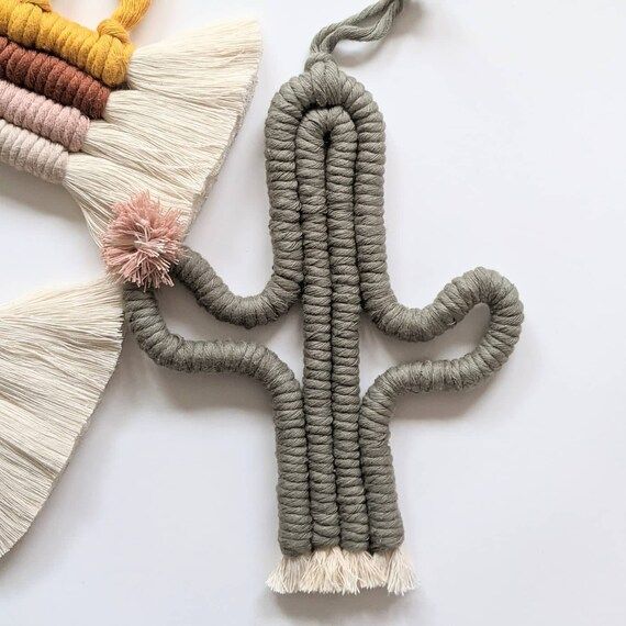 Macrame Cactus desert cactus nursery decor fiber art wall | Etsy | Etsy (US)