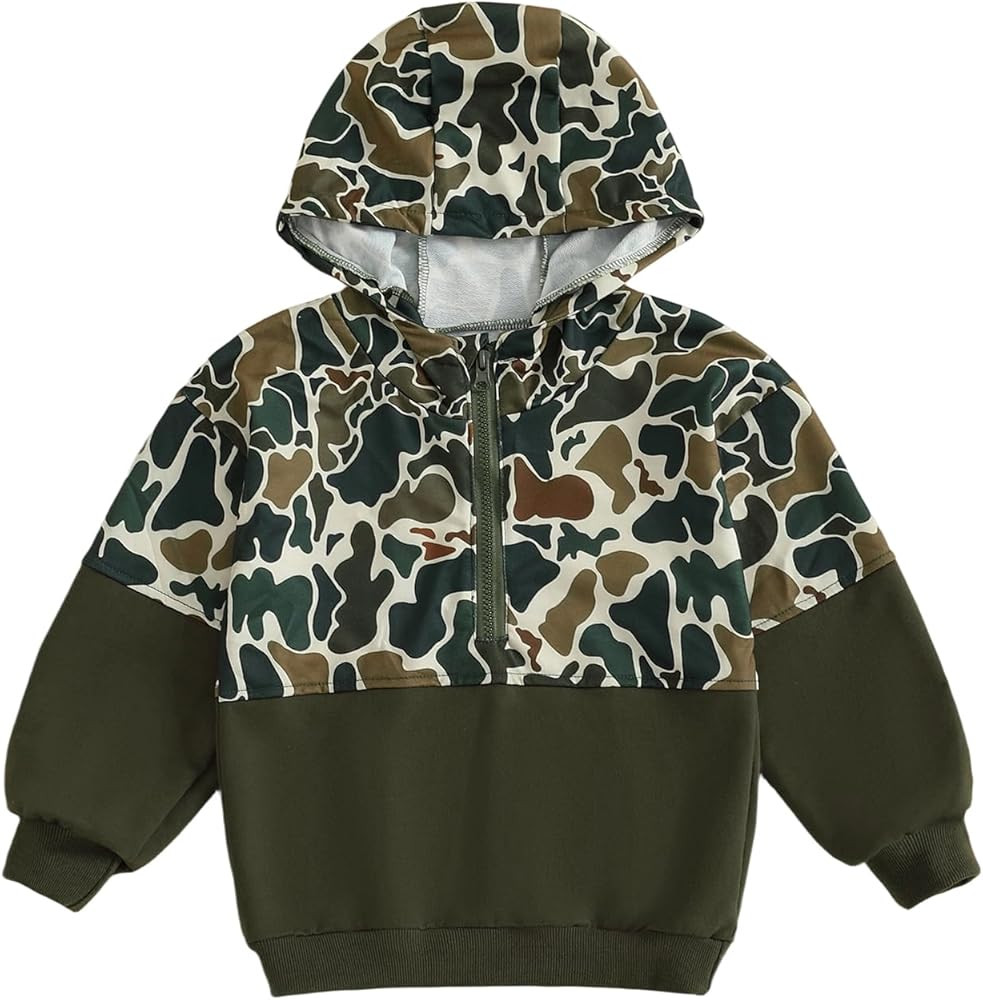Santikisler Little Kid Hunting Outfit Toddler Girl Boy Camo Long Sleeve Hoodie Sweatshirt Zipper ... | Amazon (US)