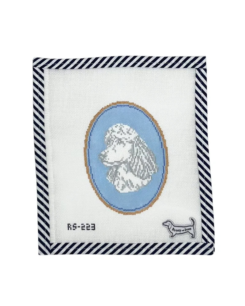 The Standard Poodle Cameo | Atlantic Blue Canvas