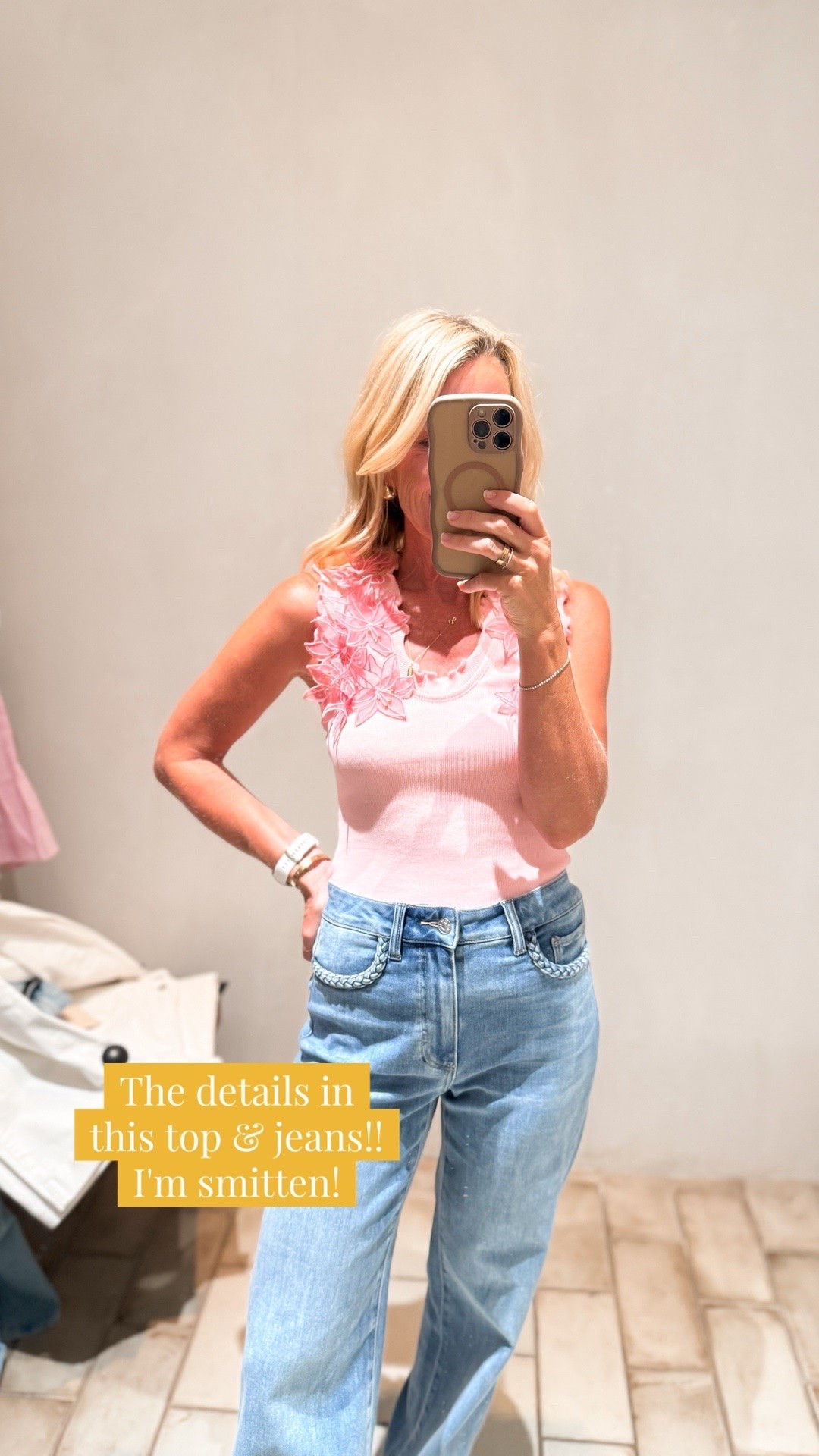 Totally smitten with the details on this top and the braided pocket on the jeans!

#LTKootd #LTKOver40 #LTKSeasonal