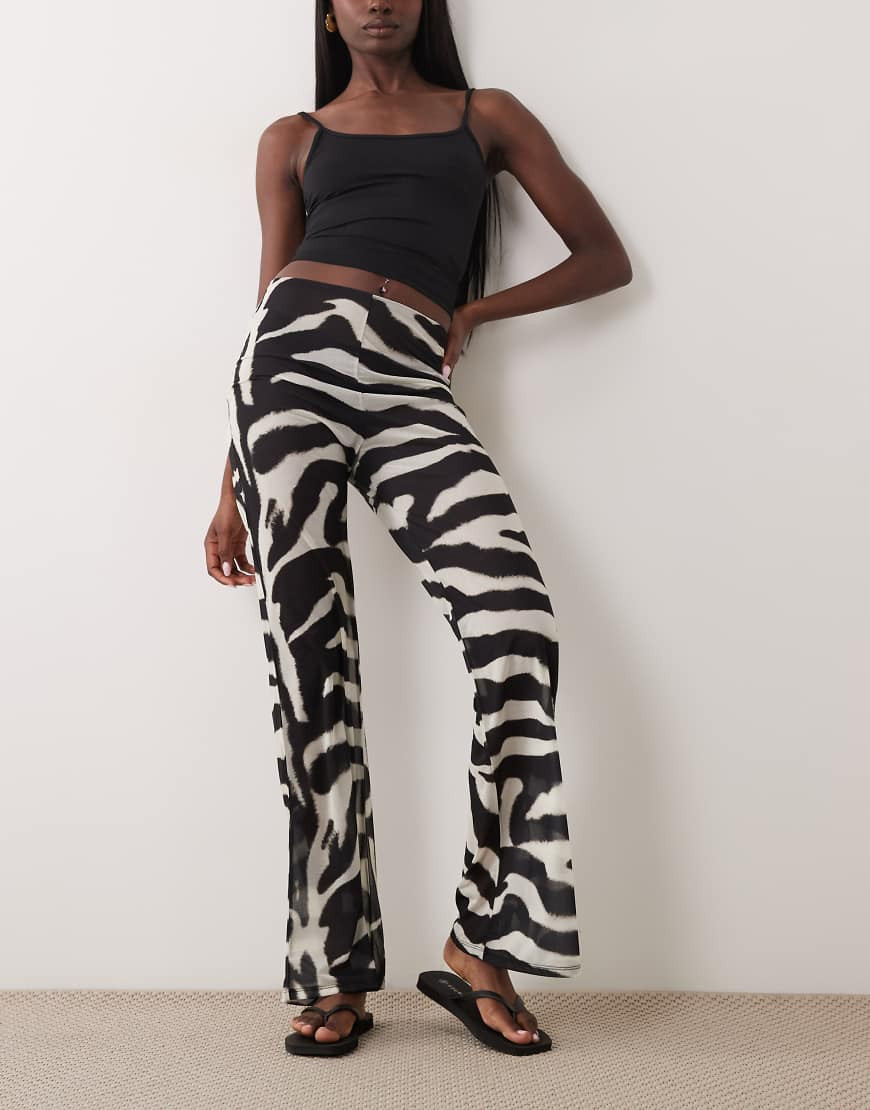 ASOS DESIGN wide leg trouser in zebra print-Multi | ASOS (Global)
