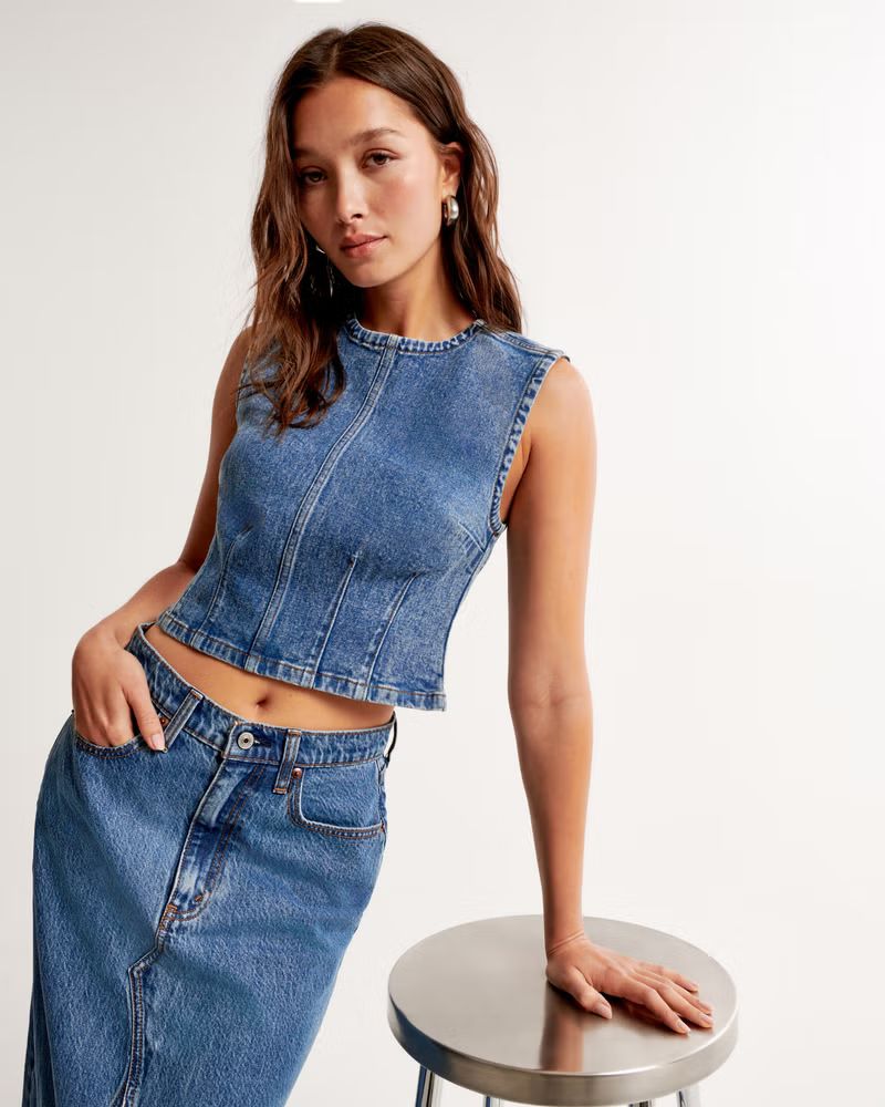 Denim Shell Top | Abercrombie & Fitch (US)