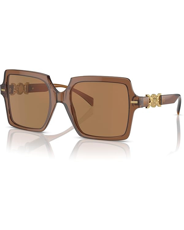 Versace Woman Sunglasses Black Frame, Dark Grey Lenses, 55MM | Amazon (US)