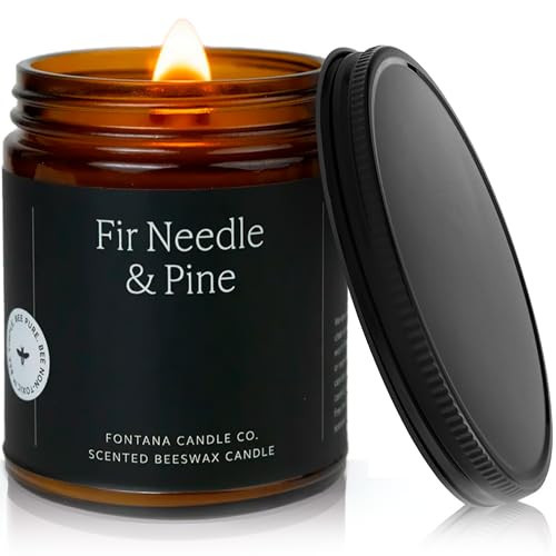 Fontana Candle Co Wood Wick Beeswax Jar Candles, Fir Needle & Pine Holiday Candle - Made with Coconut Oil & Pure Essential Oils – Clean Burn, Long Lasting and Non-Toxic Candles for Home & Room Decor | Amazon (US)