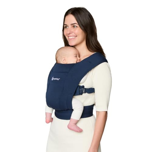 Ergobaby Embrace Baby Carrier Newborn to Toddler - Lightweight Ergonomic Baby Carriers - Cozy Essentials (7-25 Pounds), Ponte Knit, Midnight Blue | Amazon (US)