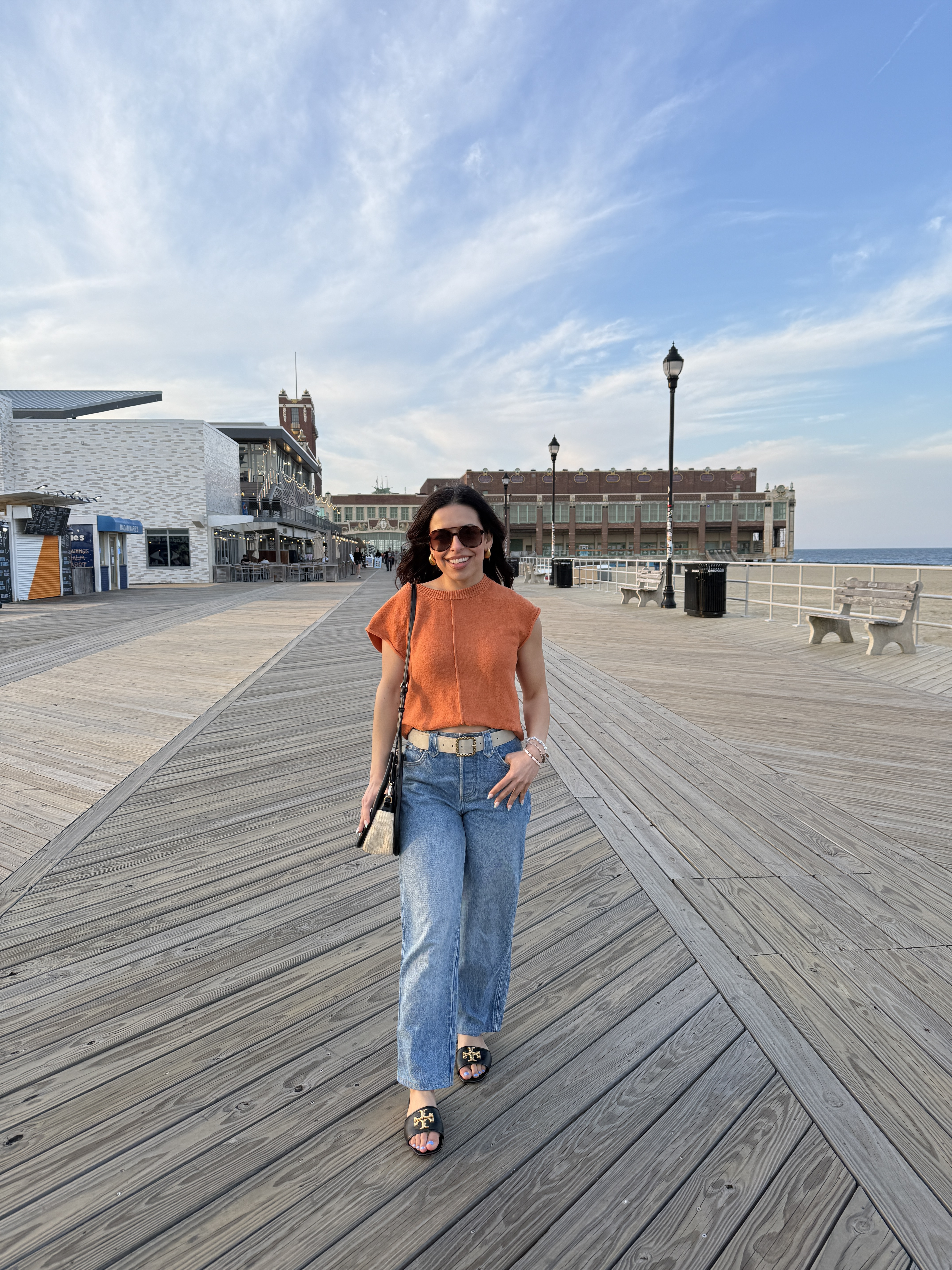 Orange short sleeve Amazon sweater top for a summer to fall outfit 

 #LTKPetite #LTKFindsUnder50 #LTKautumn