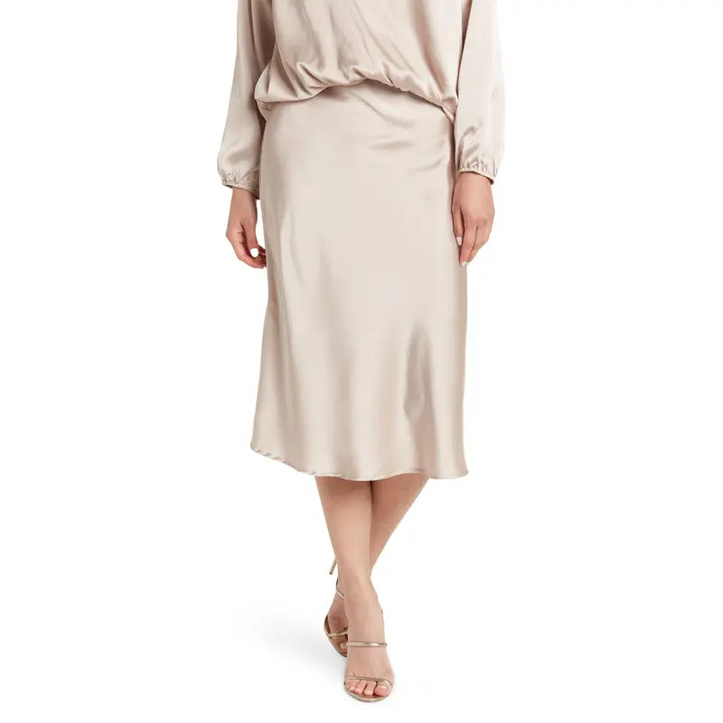 Renee C Solid Satin Midi Skirt in Marigold at Nordstrom Rack, Size Large | Nordstrom Rack