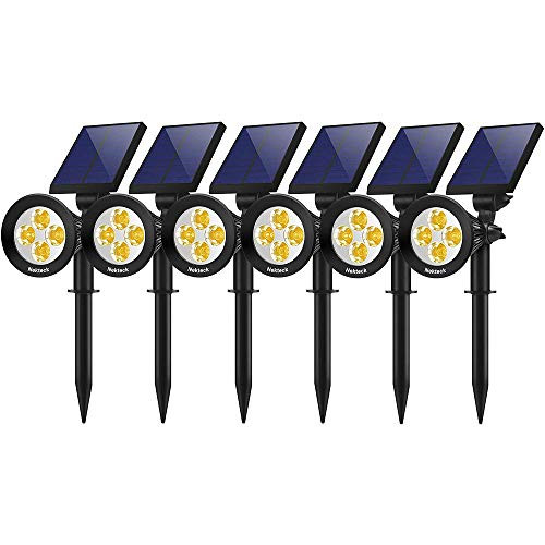 Nekteck Solar Lights, 2-in-1 Solar Spot Lights Outdoor, Waterproof Solar Powered Landscape Spotlights, Bright and Dark Sensing, Auto On/Off for Yard, Pathway, Garden, Driveway (6 Pack, Warm White) | Amazon (US)