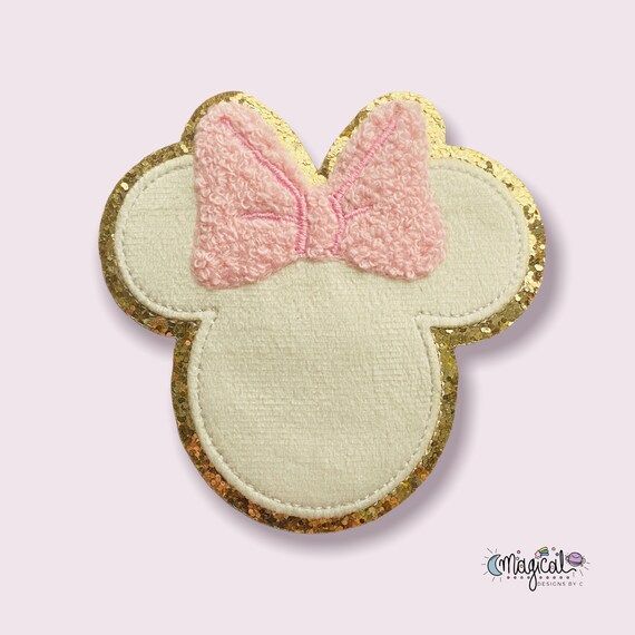 Velvet and Chenille Minnie Mouse Patch Pink Bow Minnie Patch - Etsy | Etsy (US)