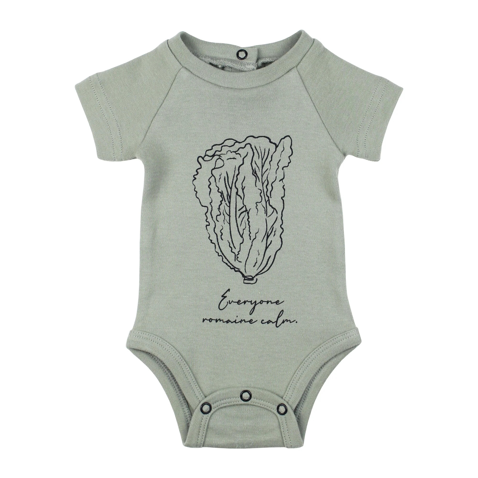 Organic Raglan Bodysuit in Seafoam Lettuce | L'ovedbaby