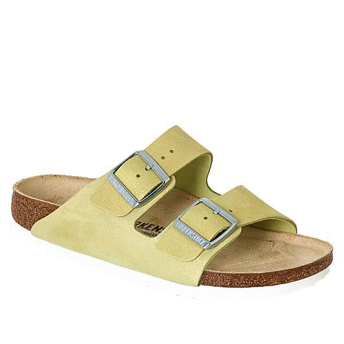 Birkenstock Arizona Shimmer Suede Sandal - Shimmering Popcorn - 6/6.5 | HSN