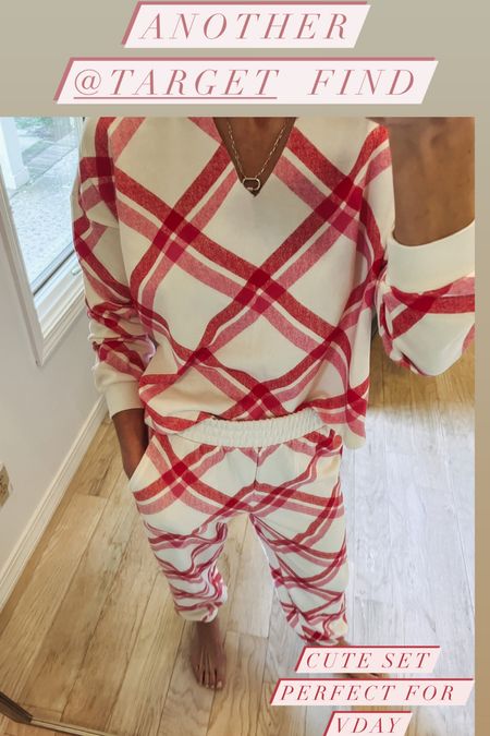 Another target set find. This print is perfect for Valentine’s Day. Also comes in a heart print, solid green and solid pink  
Affordable finds
Affordable outfit
Affordable style 
Affordable jogger set
Cozy set
Valentine’s Day outfit
Valentine’s Day style


#LTKFind #LTKunder50 #LTKstyletip