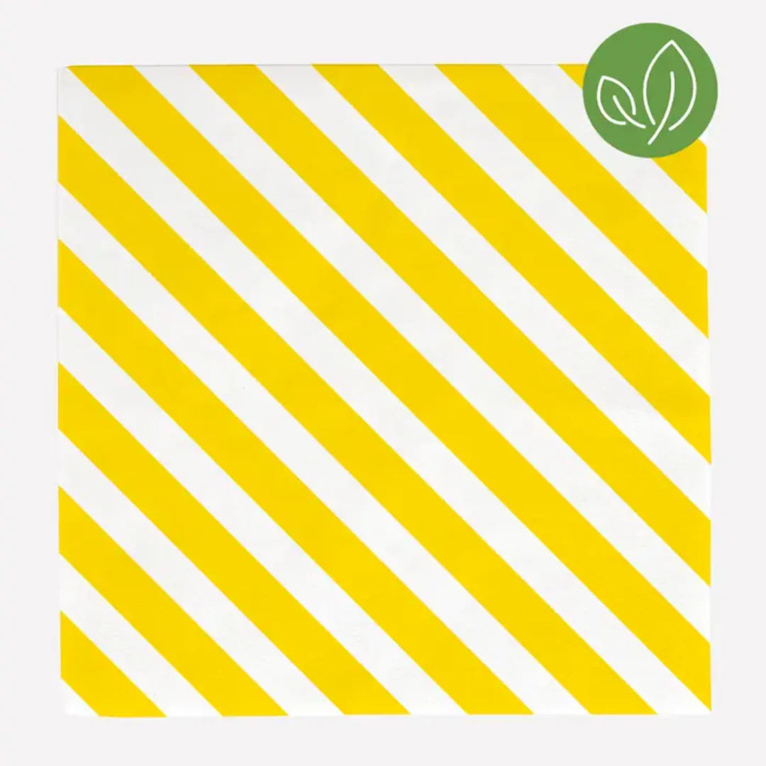 Yellow Stripe Paper Napkins | Ellie and Piper