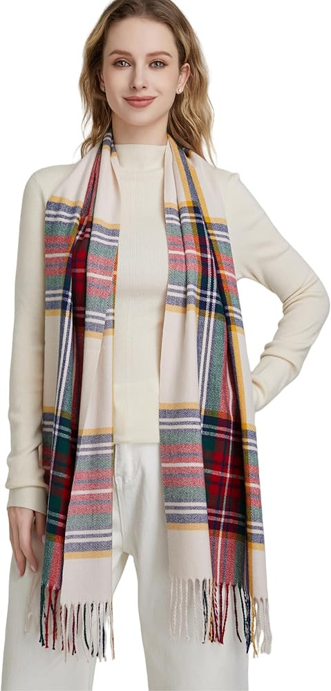 Christmas Plaid Winter Scarf, Wool-like Feel,Thick Cashmere-Like Blanket for Cold weather | Amazon (US)