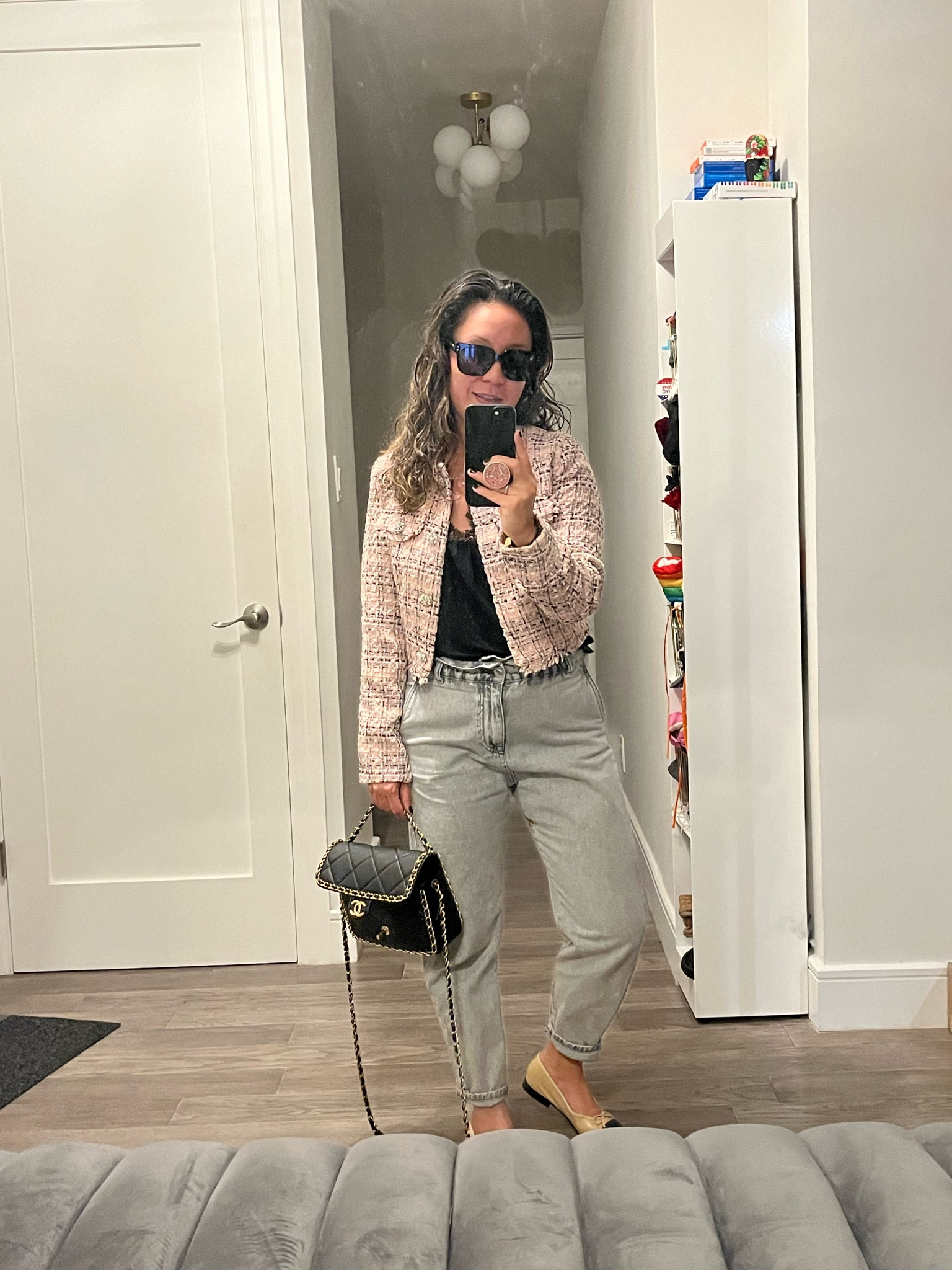 Pink tweed. Cropped. Hits at the waist. I’m wearing an xxs. Pink is brighter in person, but still pretty. Excellent price.

#LTKWorkwear #LTKTravel #LTKItBag