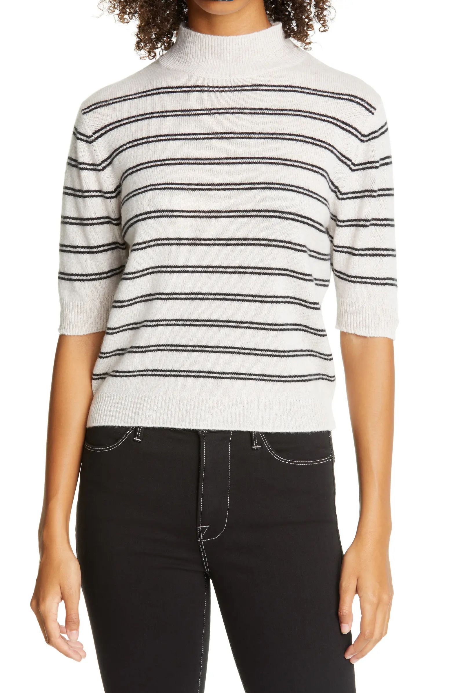 FRAME Stripe Wool & Cashmere Crop Sweater | Nordstrom | Nordstrom