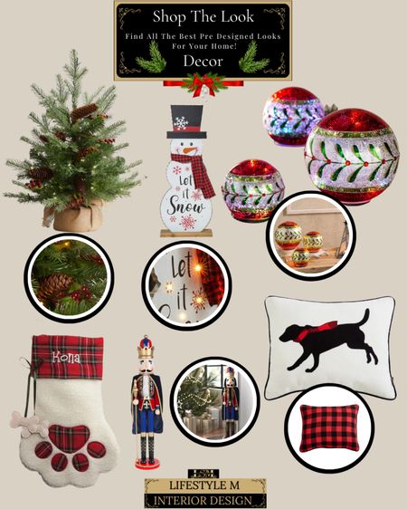 Christmas themed home decor. Get ready with these quality home decor pieces. Small Christmas tree decor, front door snowman decor, Christmas ball ornaments, Christmas dog paw stockings, dog throw pillow, fireplace Christmas nutcracker. 

#LTKstyletip #LTKHoliday #LTKhome