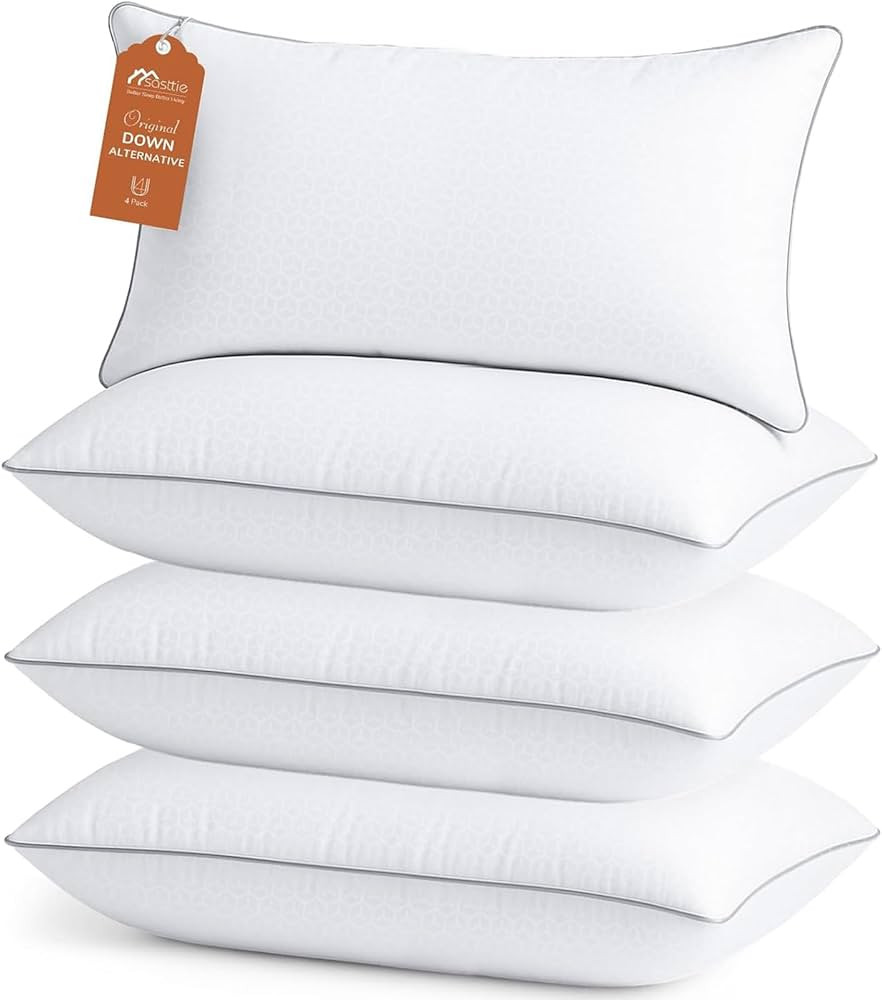 Sasttie Firm King Size Pillows Set of 4, Bed Pillows for Side, Back, and Stomach Sleepers - Oeko-... | Amazon (US)