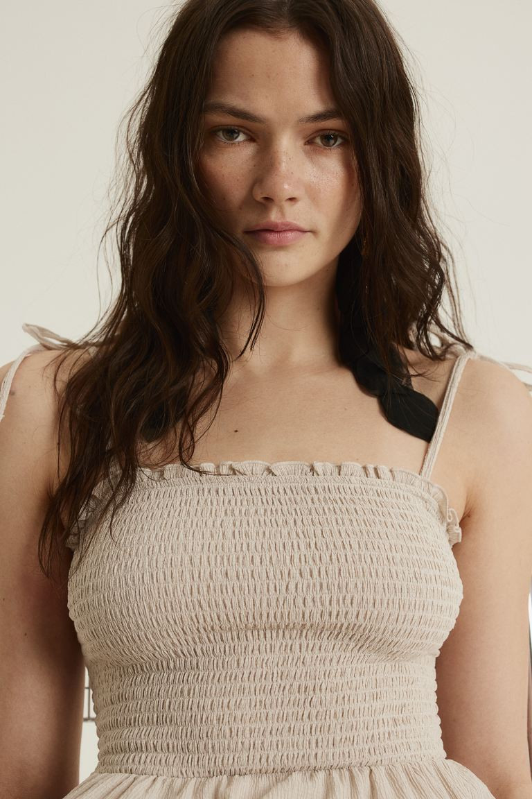 Tie-shoulder-strap Smocked Dress | H&M (US + CA)