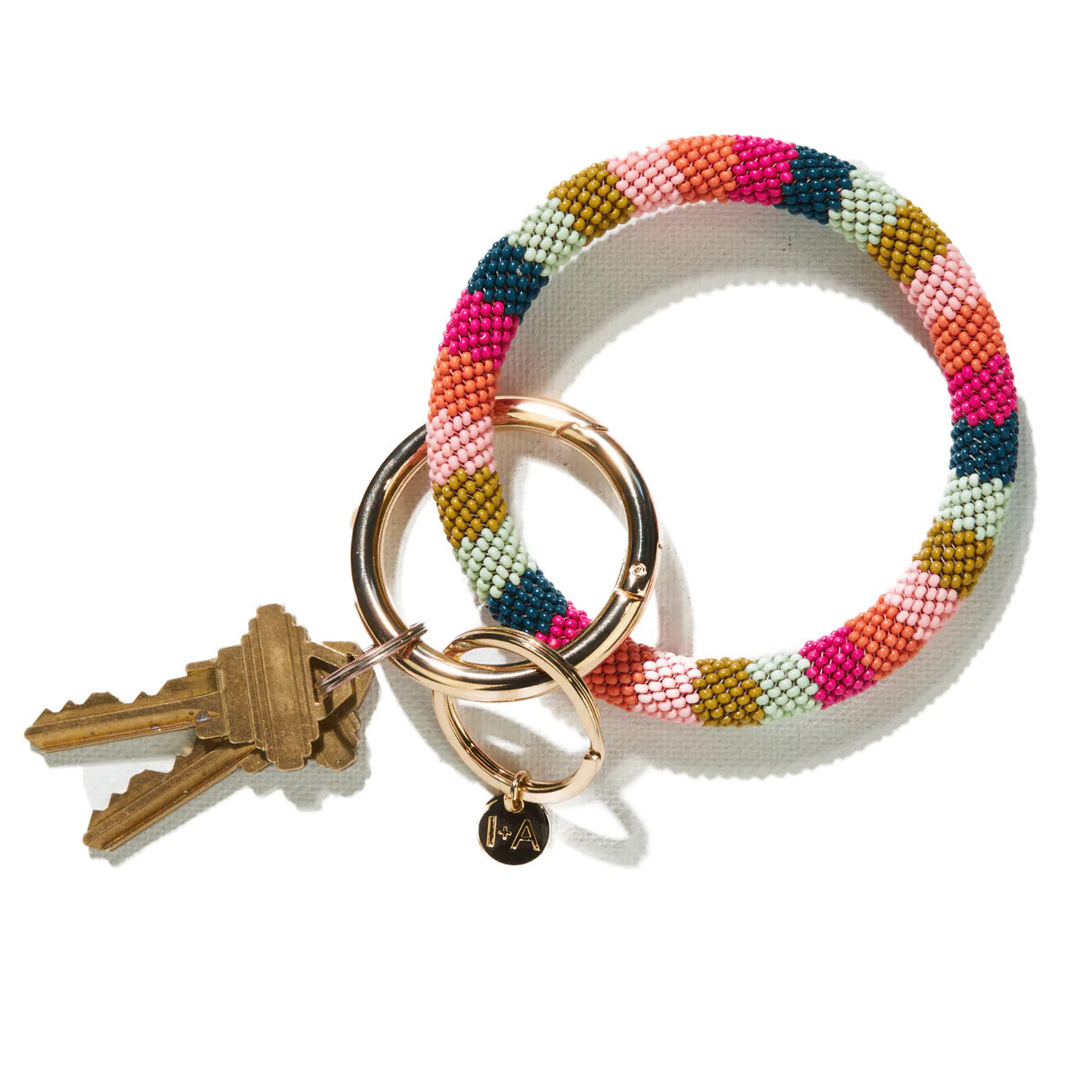 Chloe Stripe Key Ring Rainbow | INK+ALLOY