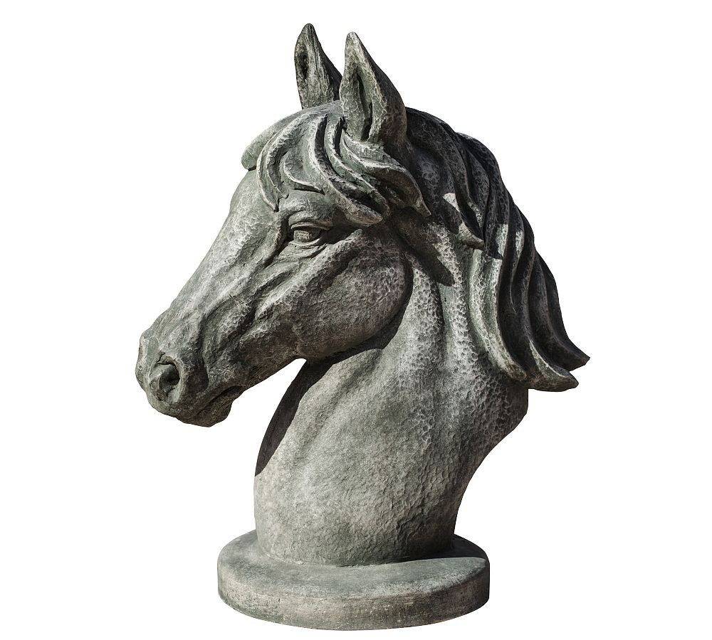 Handcrafted Cast Stone Horse Head Garden Object | Pottery Barn (US)