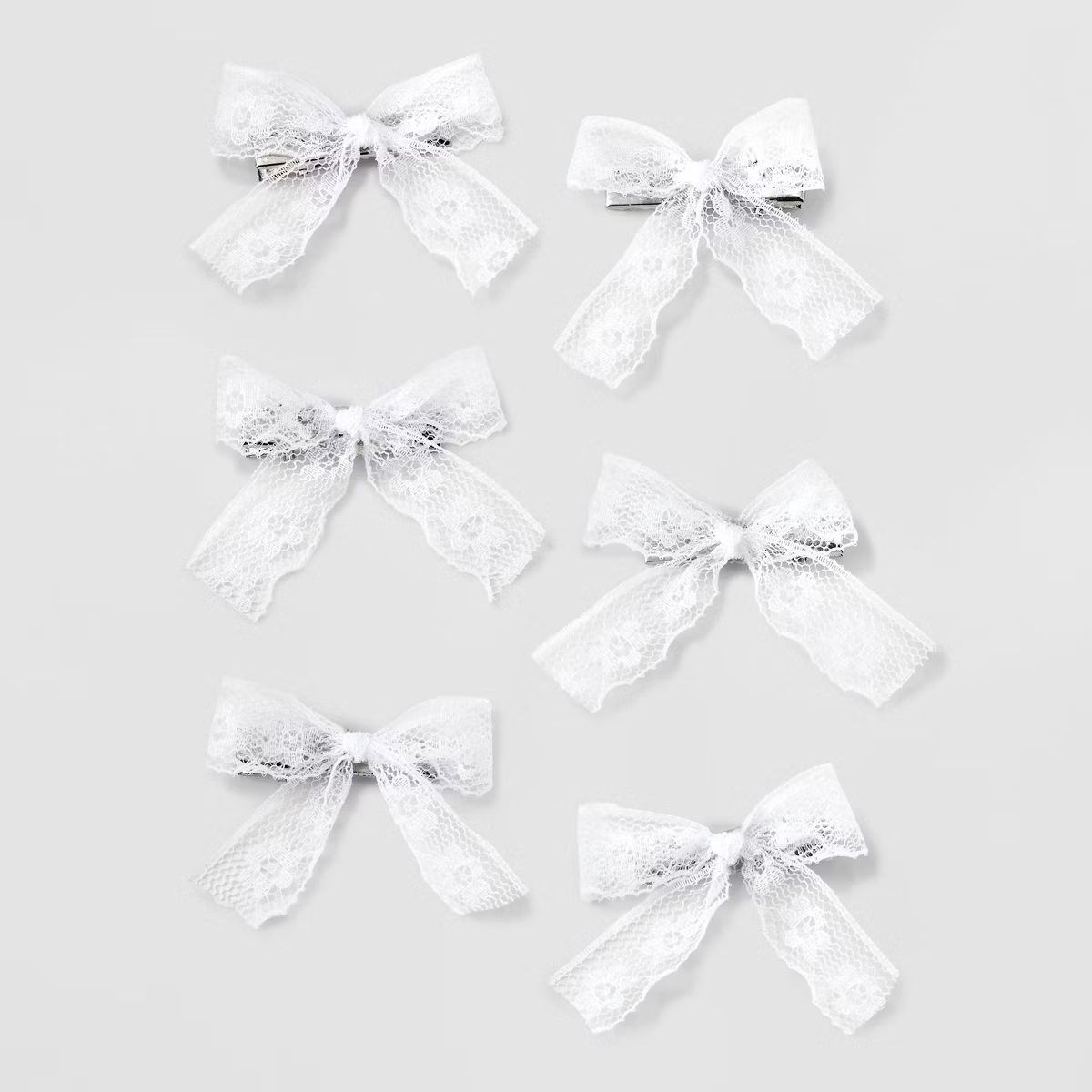 Lace Bow Hair Clip Set 6pc - Wild Fable™ White | Target