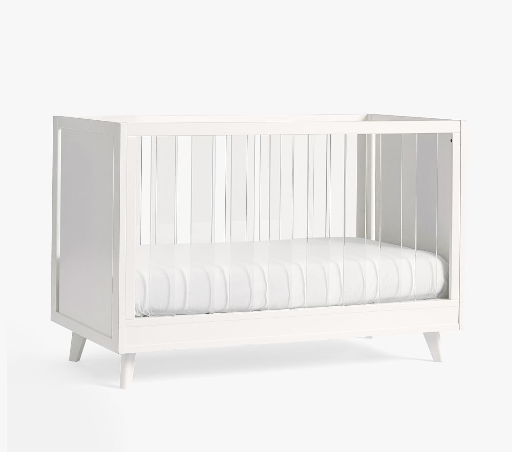 Sloan Acrylic Convertible Crib & Beautyrest Supreme Mattress Set, Simply White | Pottery Barn Kids