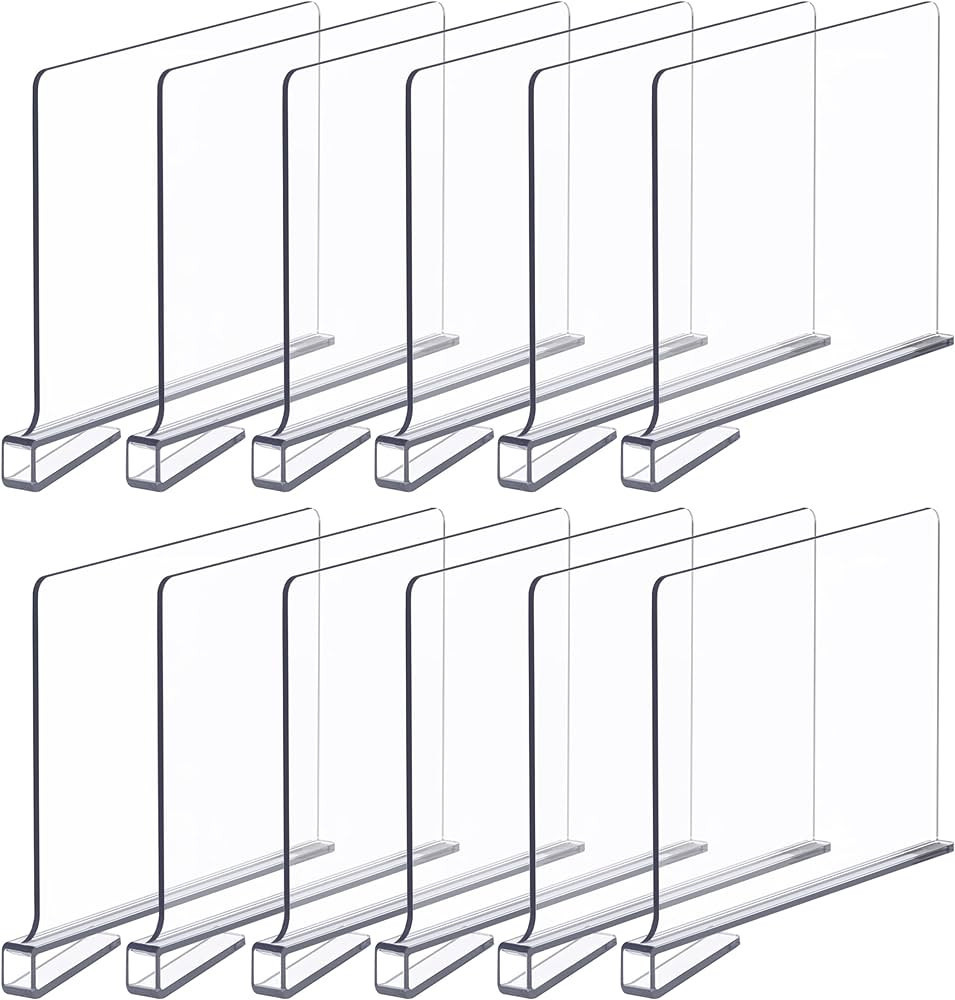 BigBcart Acrylic Shelf Dividers for Closet Organization - Wood Closet Shelf Organizer | Closet Sh... | Amazon (US)