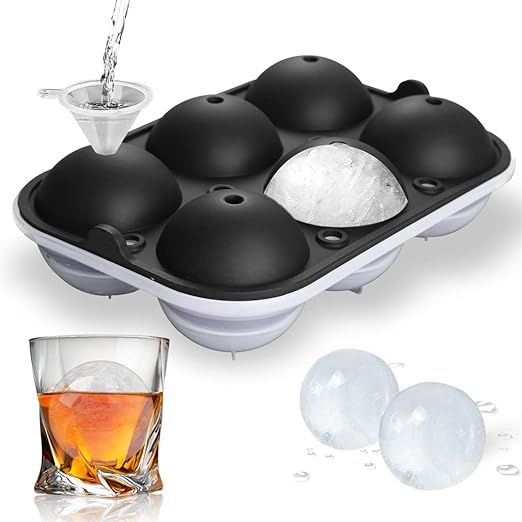 Ice Ball Maker, TINANA Reusable 2.5 Inch Ice Cube Trays, Easy Release Silicone Round Ice Sphere T... | Amazon (US)