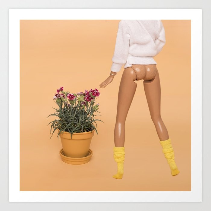 Watering a Flower Art Print | Society6