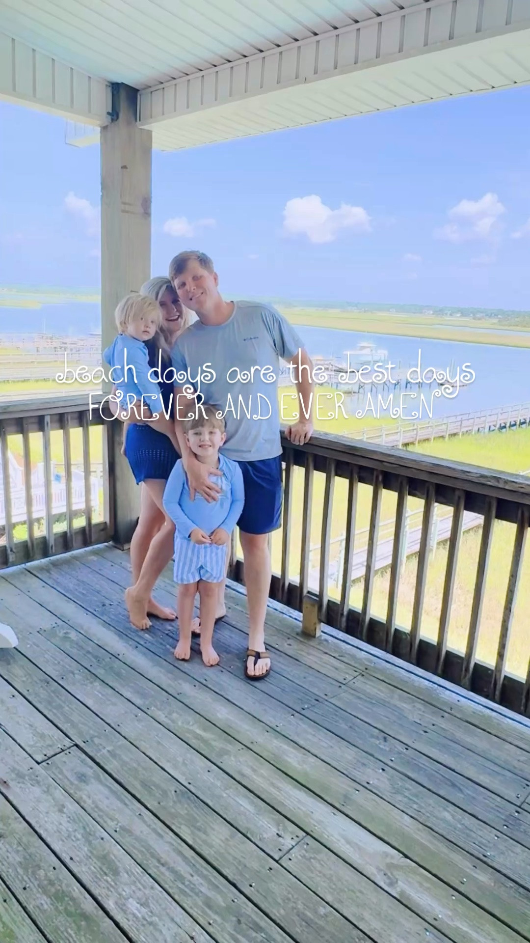 All smiles 🥰 for the official start to  v a c a t i o n  with our little All-American beach lovin’ babies!!! 🌊👶🏼🇺🇸☀️🏖️🐚🌅💦🦀 #happyhearts #vacaytime #beachbabies #vacayweek #beachtime

Slow 🏝️ mornings ☕️ back at our happy place 🌊 have my heart!!! 💙 And beach days are the best days… forever and ever amen!! 🌅🐚☀️🌾⛵️🏖️ Boogie boarding 🌊, sand 🪏 castles 🏰, picnic 🧺 lunch 🥪 with sand between our toes 👣, and just soaking up all the sunshine!! ☀️ Heaven!! 😍 And some swimming fun 🤩 in the pool 💦 with these little fishies 🐠, too!! 🩵