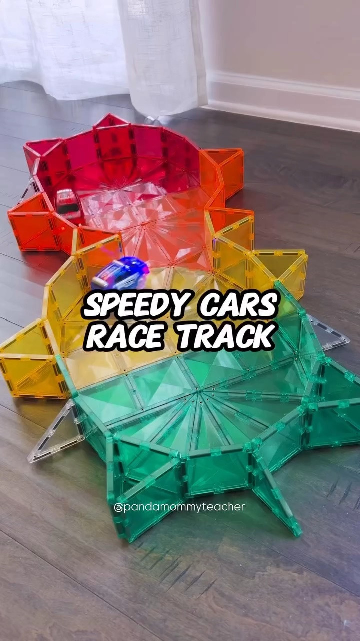 These cars go fast and can break the track. If this happens, stop all the cars to keep the track from breaking more . You can also add more tiles on the sides to help stop the cars from going off the track.

📥SAVE to try
➡️SHARE with a friend
❤️ FOLLOW for more

#stemtoys #stemforkids #magnetictiles #racetrack #stemplay