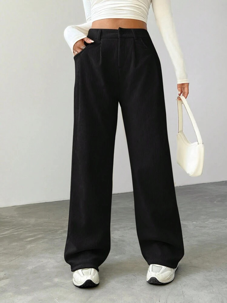 SHEIN EZwear Women's Thermal Lined Pants With Pockets | SHEIN