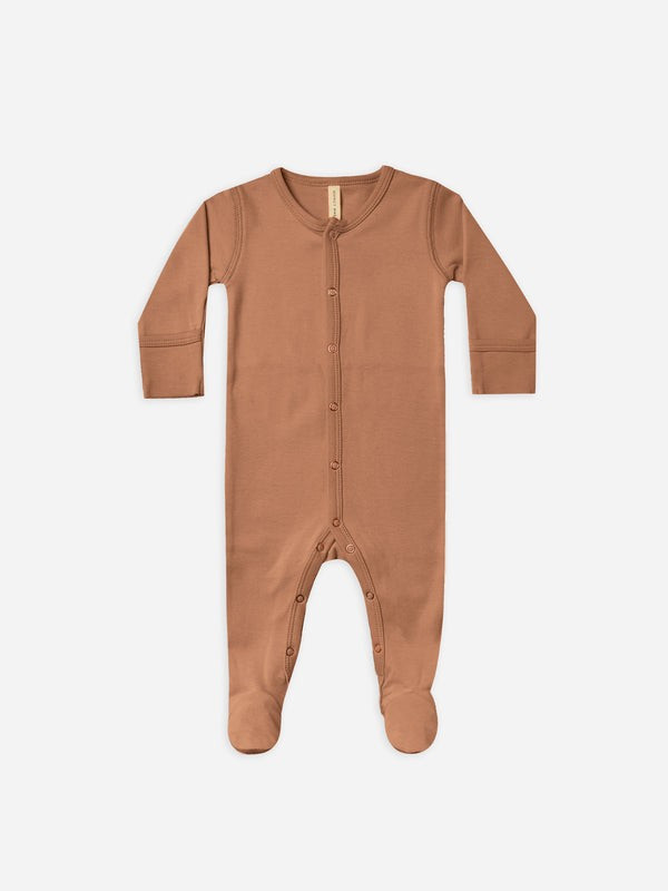 full snap footie | amber | Quincy Mae