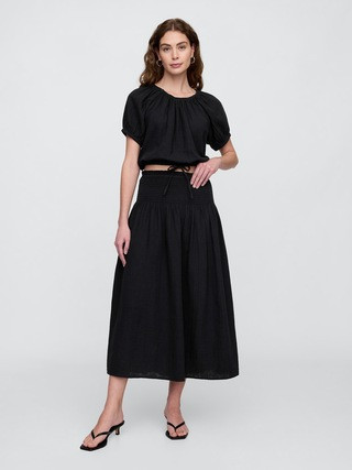 Smocked Gauze Maxi Skirt | Gap Factory