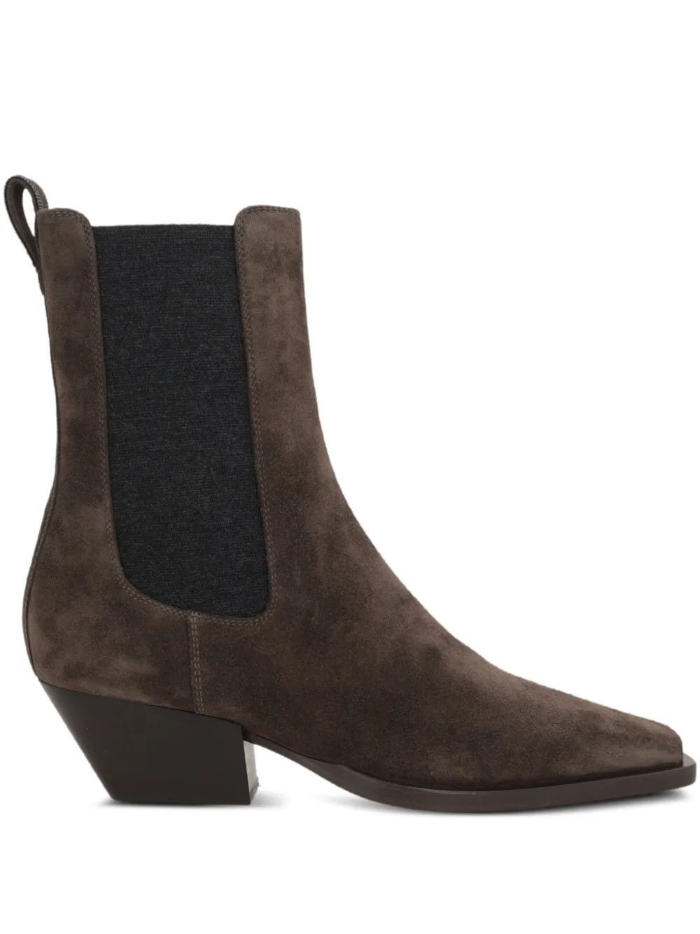 Brunello Cucinelli 55mm monili-embellished suede boots - Brown | Farfetch Global