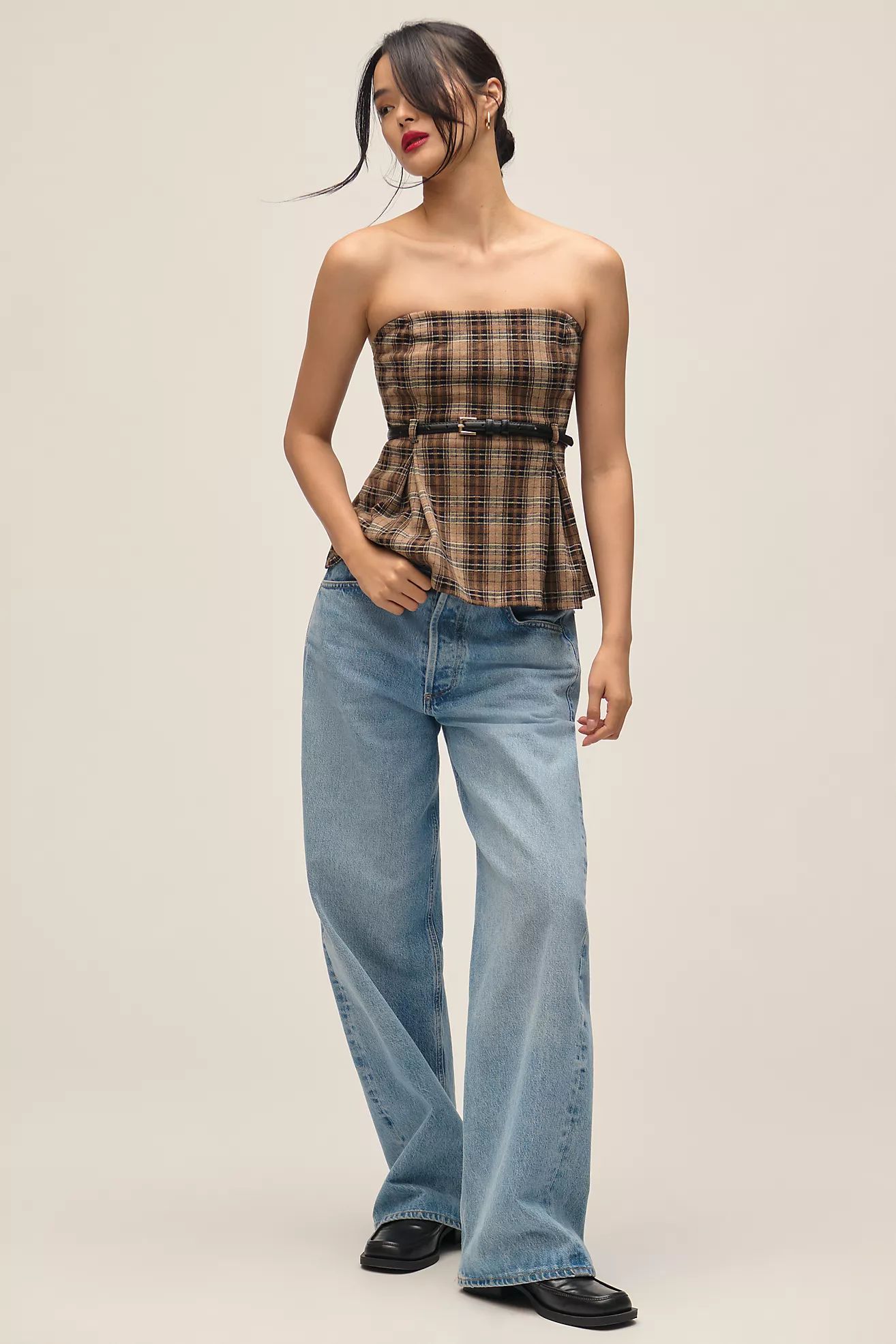 Maeve Button-Front Tube Top | Anthropologie (US)