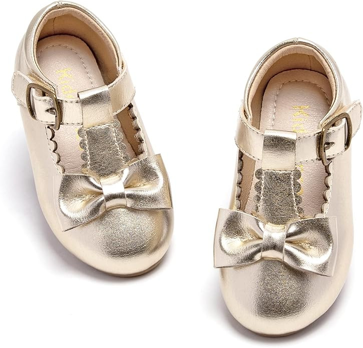 Kiderence Toddler Girl Shoe School Party Girls Flat Flower Girl Mary Jane Dress Shoes | Amazon (US)